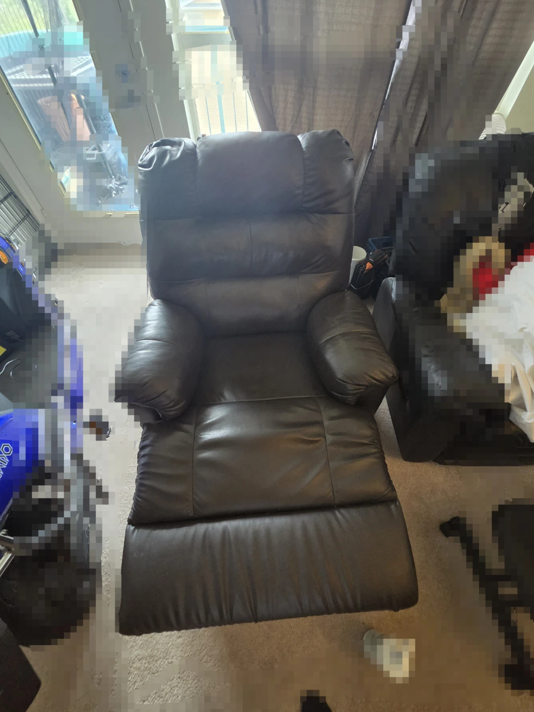 Brown Faux Leather Recliner Chair - photo 2