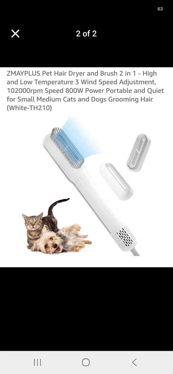 ZMAYPLUS Pet Hair Dryer and Brush 2 in 1