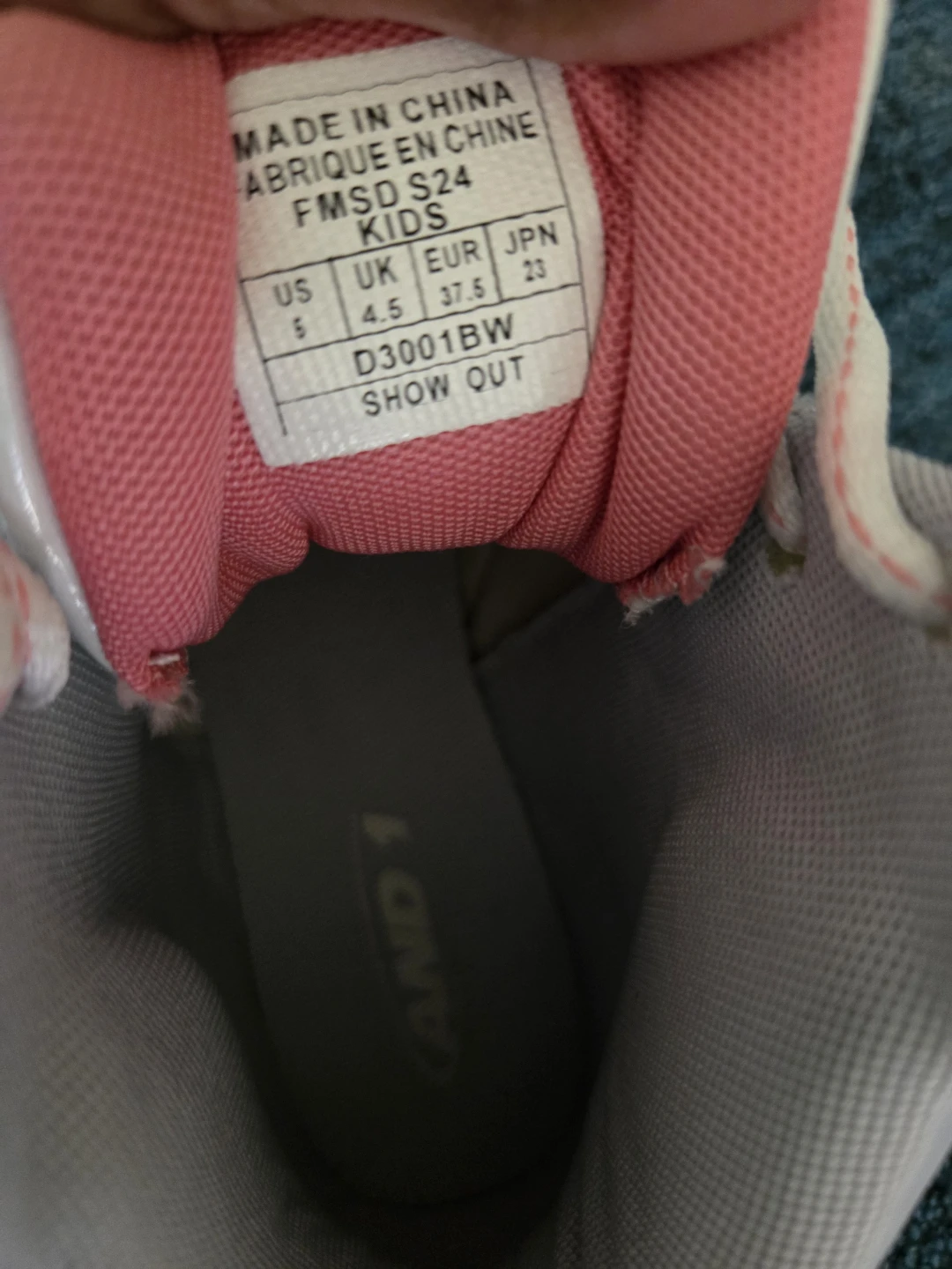 AND1 White & Pink Kids Basketball Shoes