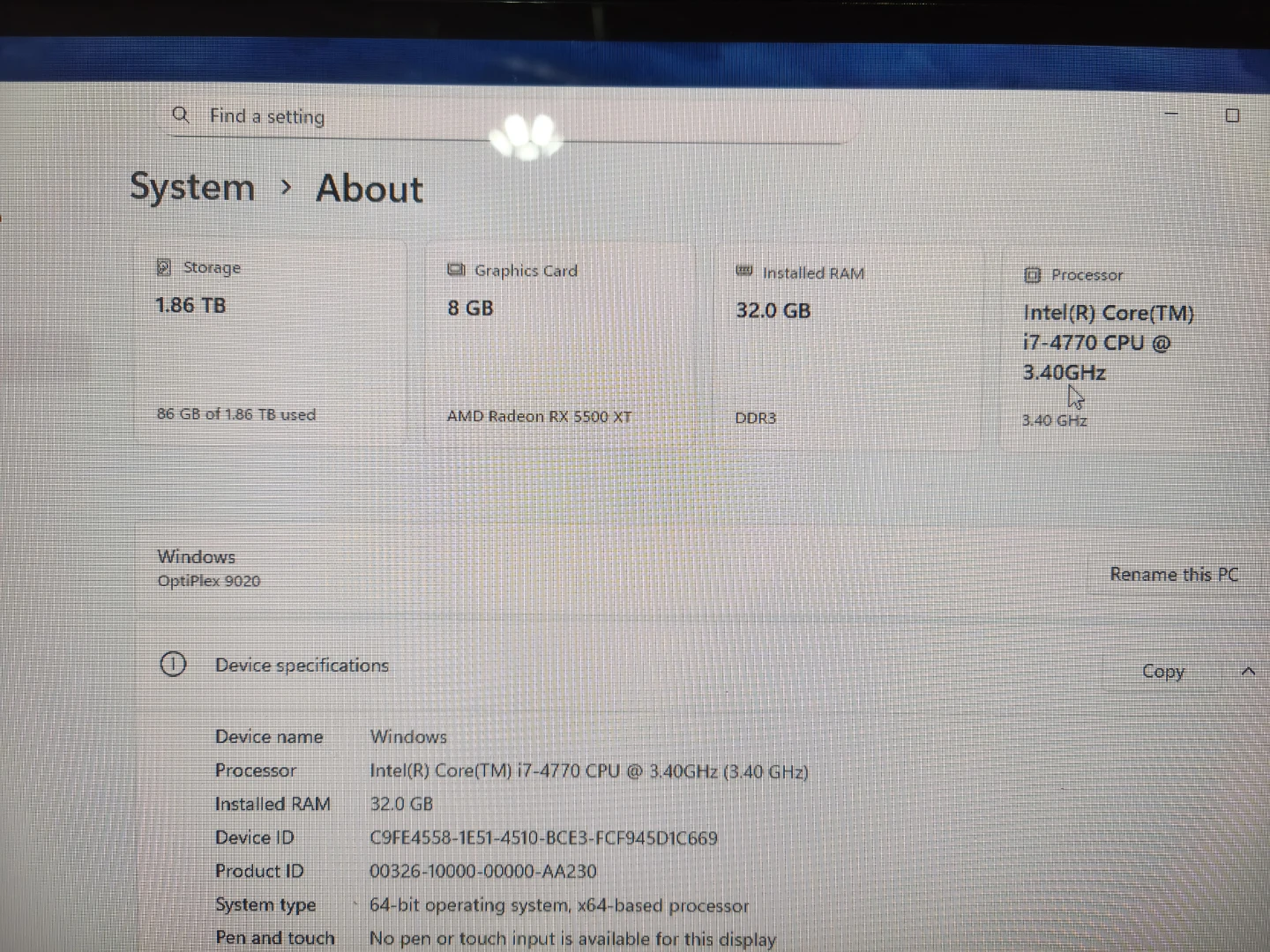 Raedon 5500 XT 8gb Dell Gaming Computer