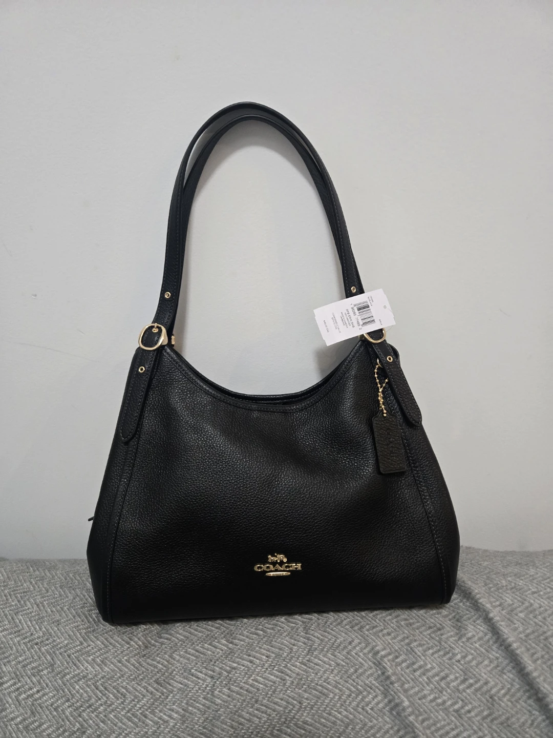 Coach Quilted Leather Shoulder Bag - Black