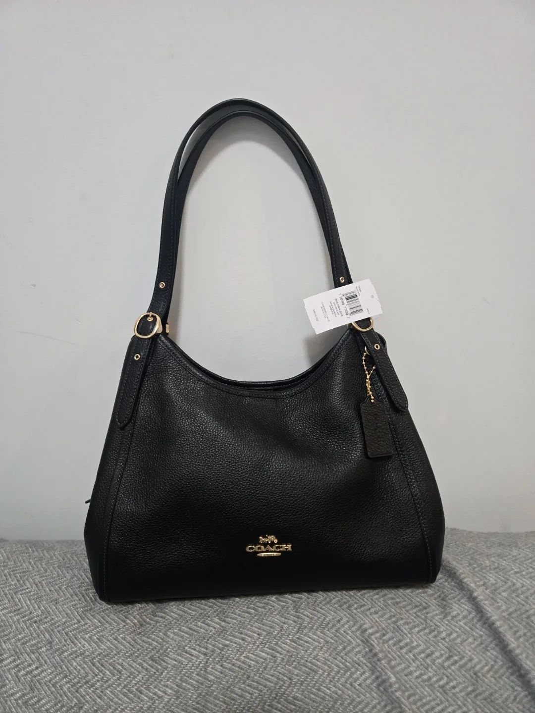 Coach Quilted Leather Shoulder Bag - Black