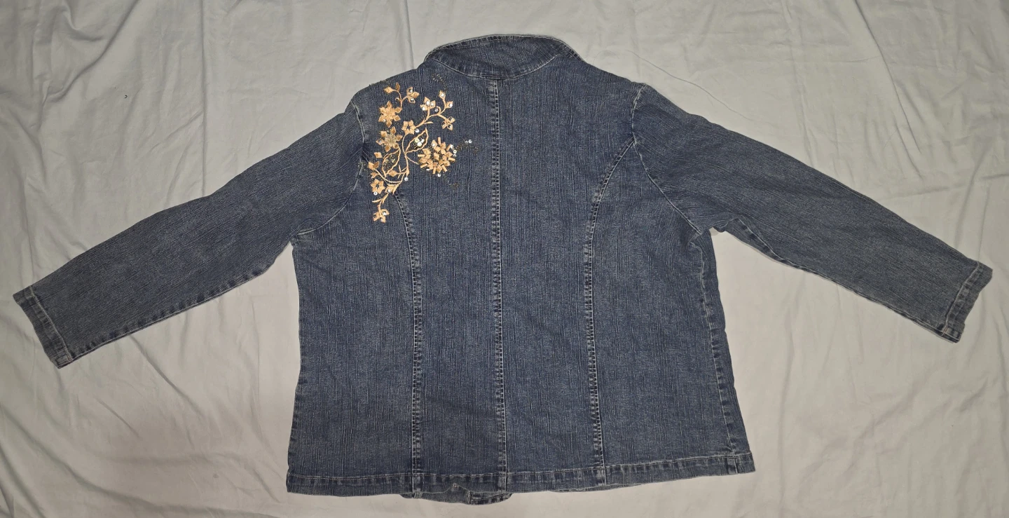 Denim 24/7 Embellished Denim Jacket Size 18W - photo 2