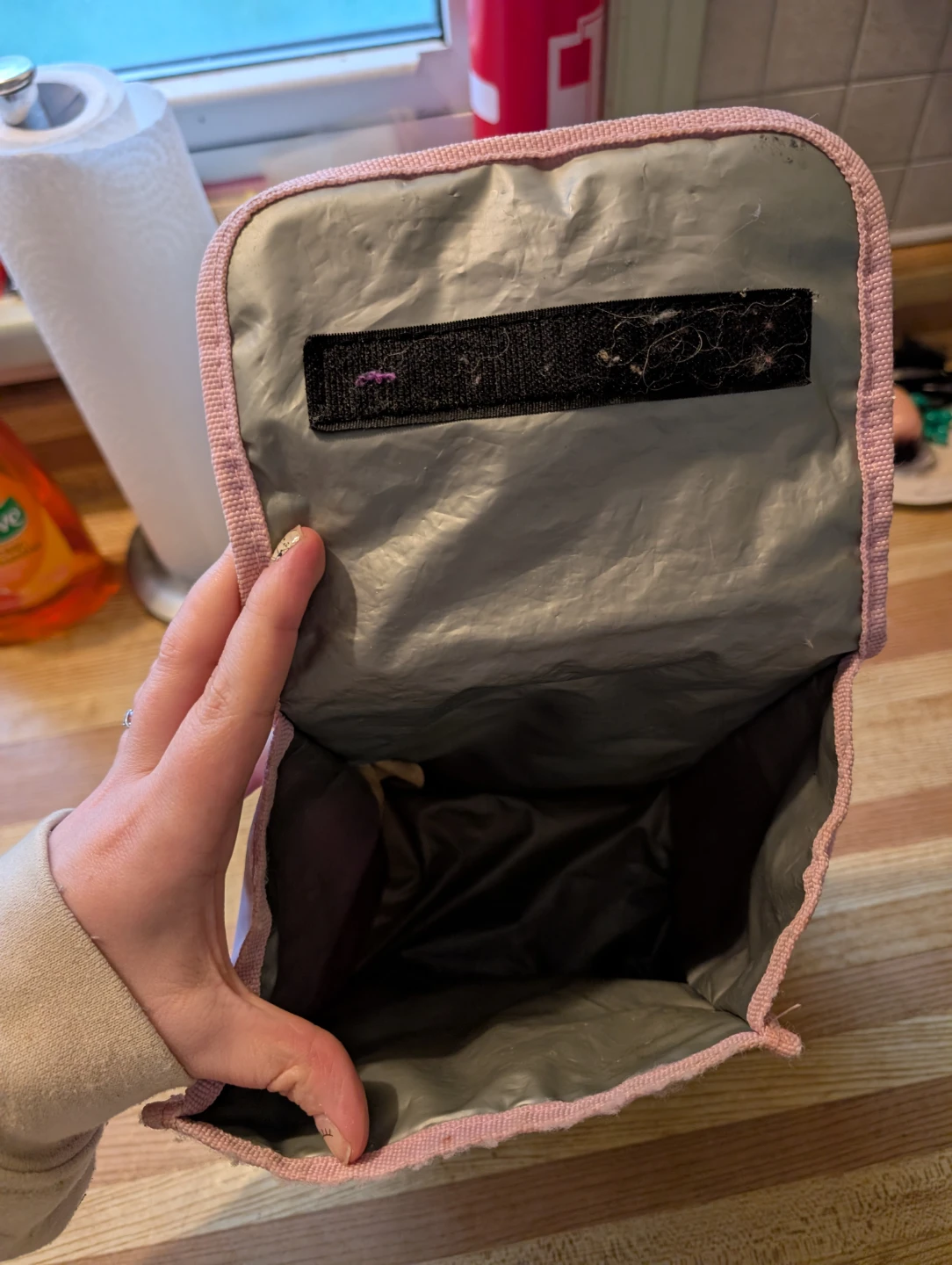 Insulated Lunch Bag - Pink Plaid with Rainbows - photo 5