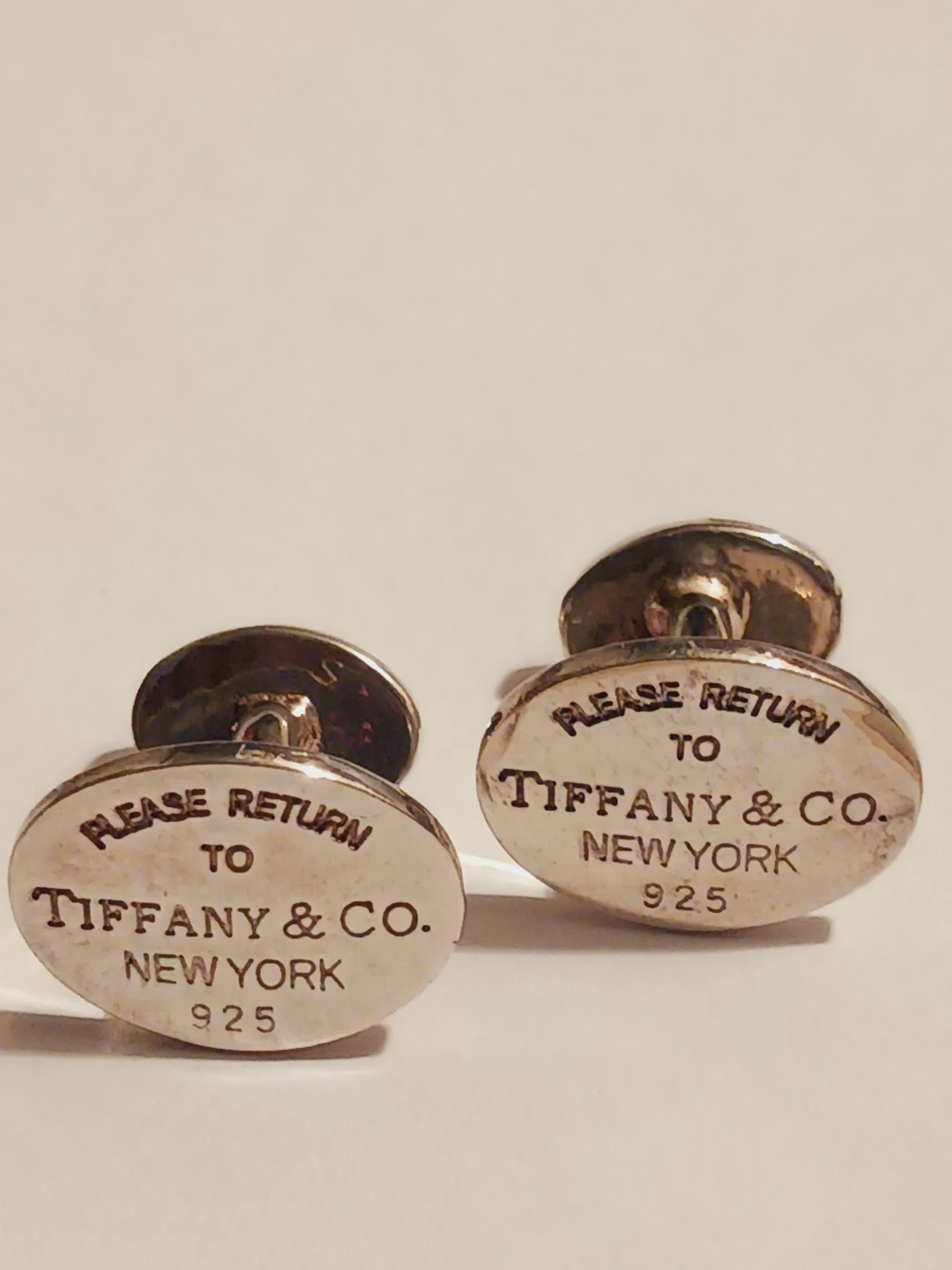 Tiffany & Co. 925 Please Return to Tiffany Oval Cufflinks
