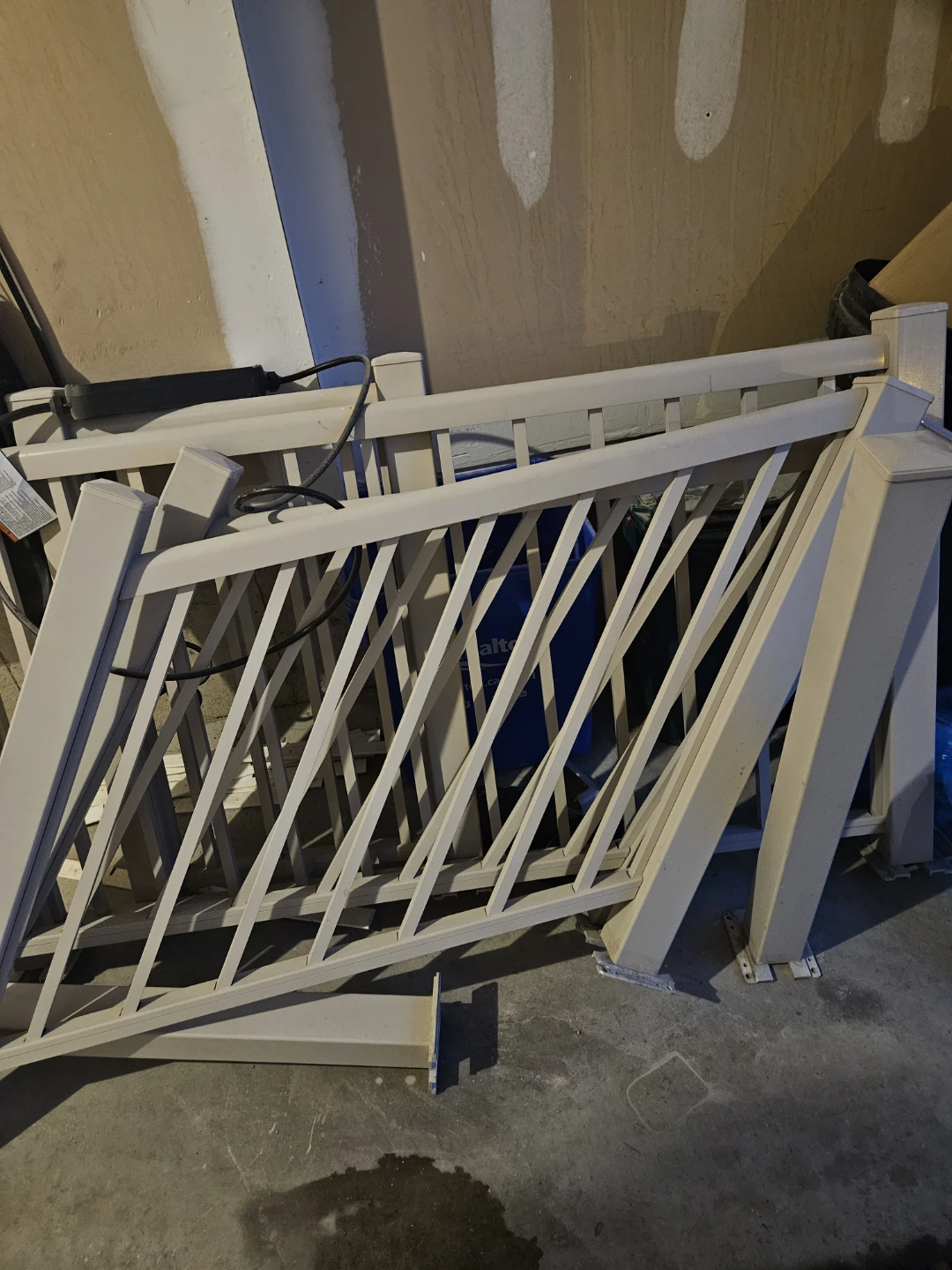 Light Beige Metal Deck Railing Sections