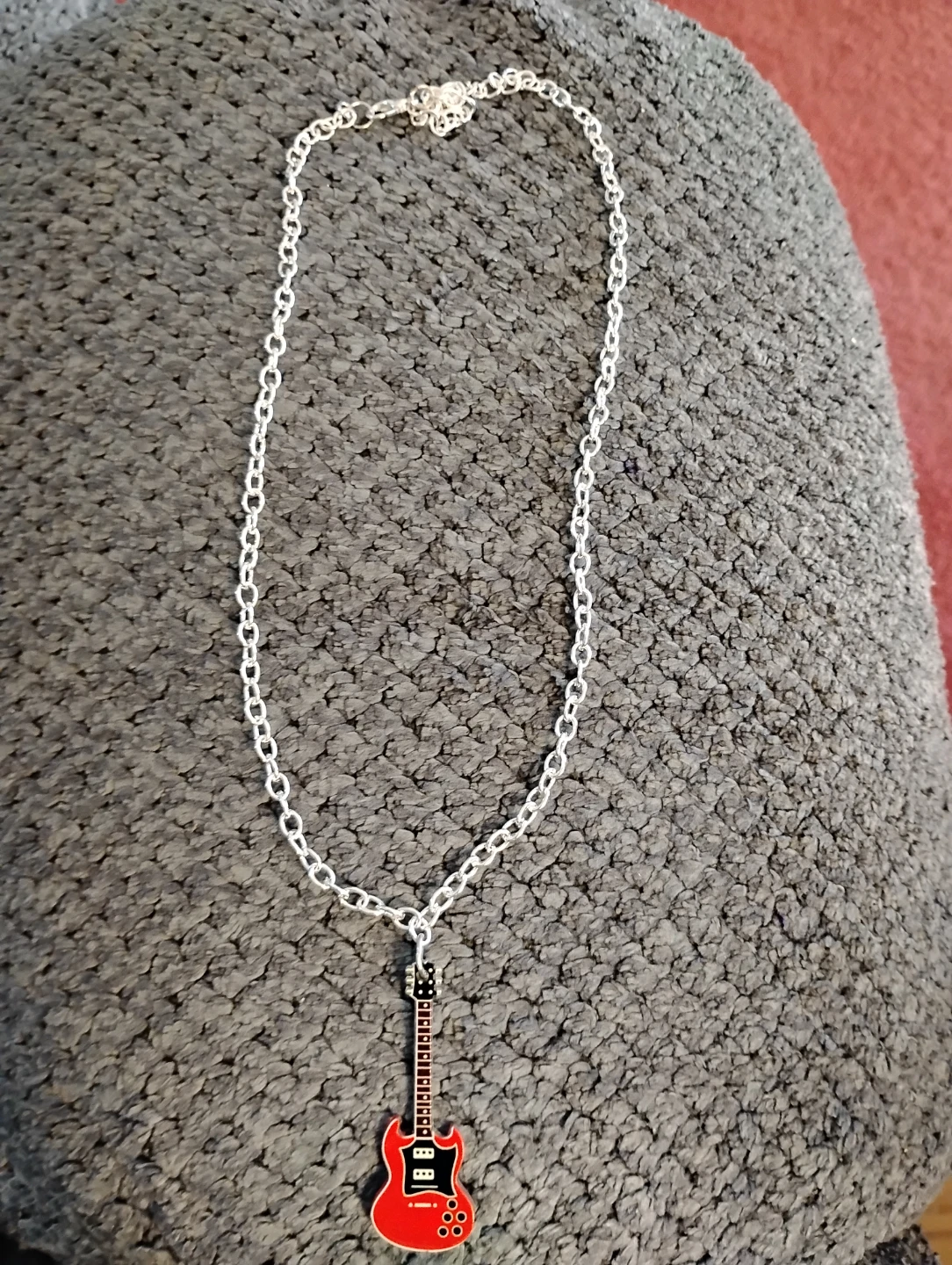 Red Electric Guitar Pendant Necklace - photo 2
