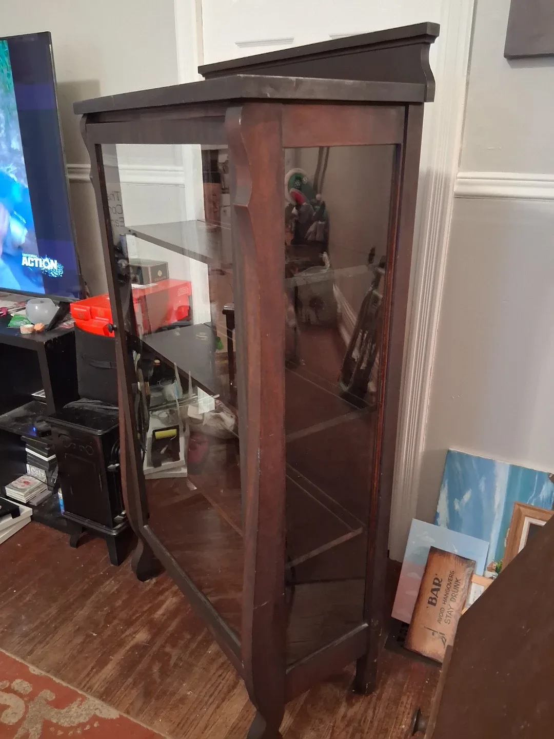 Antique Wooden Curio Cabinet - photo 2