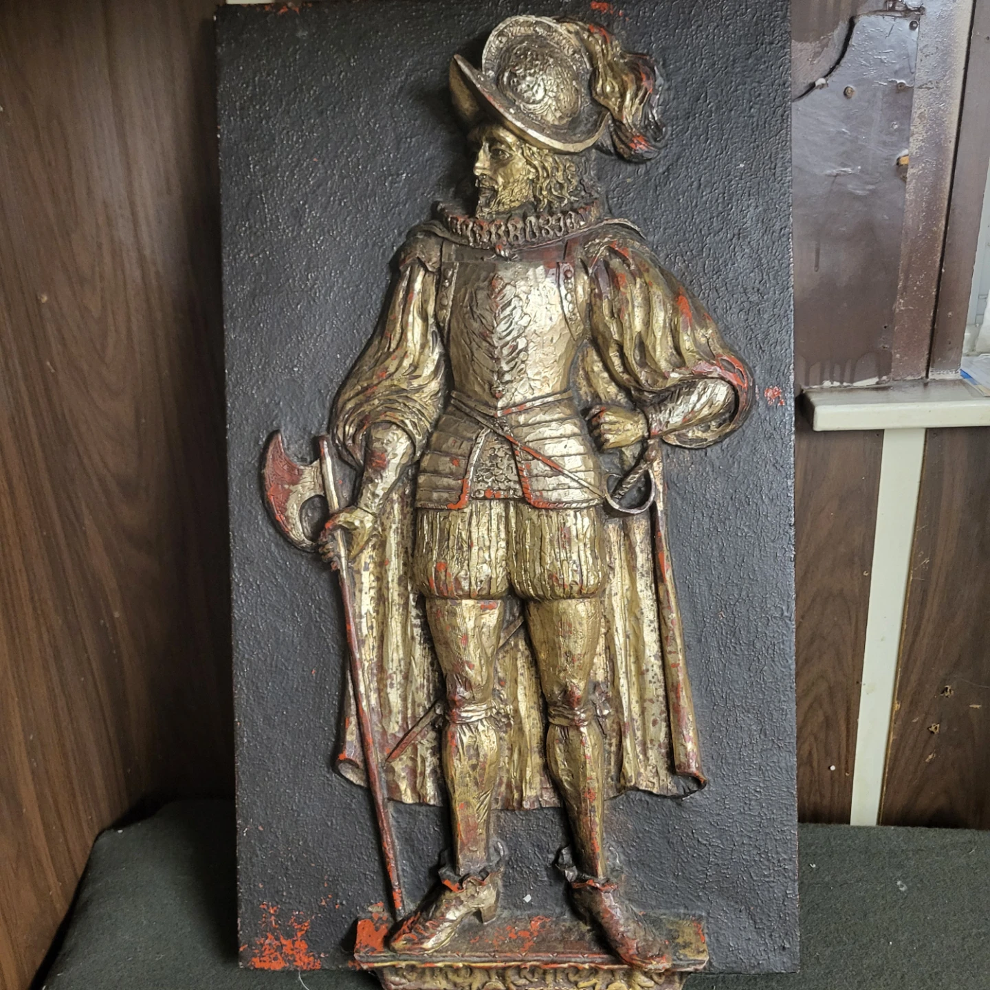 Vintage Relief Plaque of a Spanish Conquistador