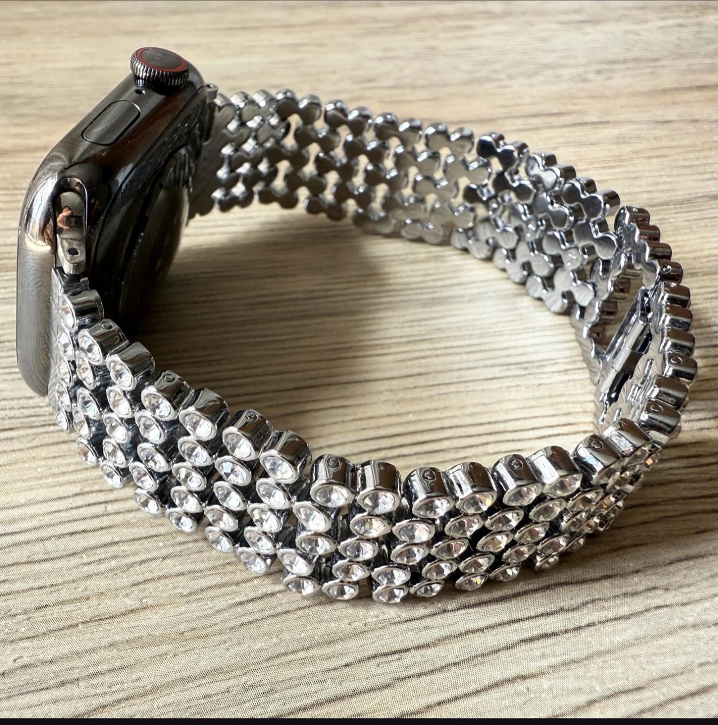 Sparkly Apple Watch Band - Black/Silver - photo 4