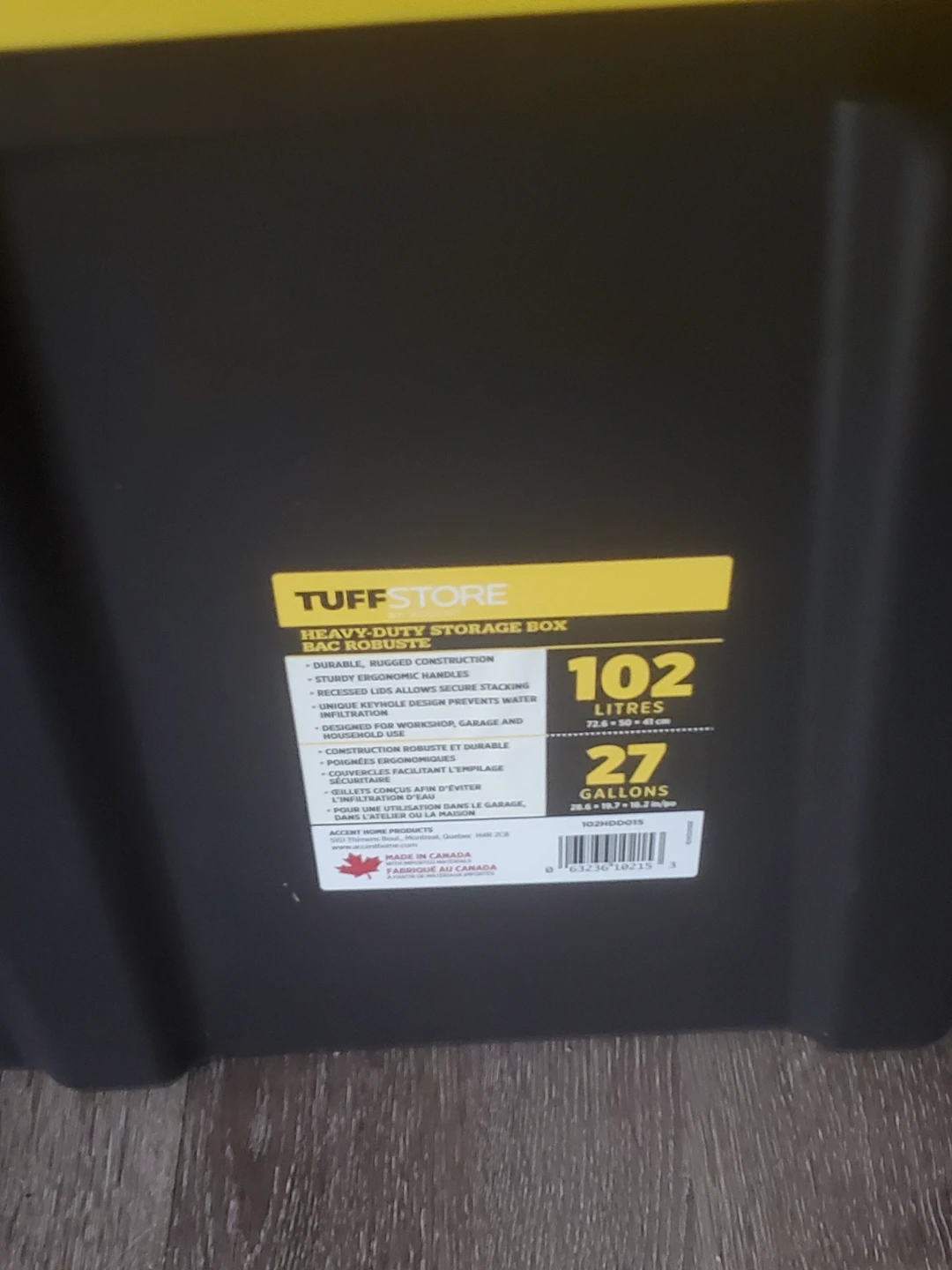 Tuff Store 102 Litre / 27 Gallon Heavy-Duty Storage Box - photo 3