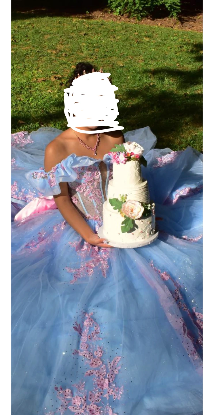Vestido azul de quinceañera - photo 2