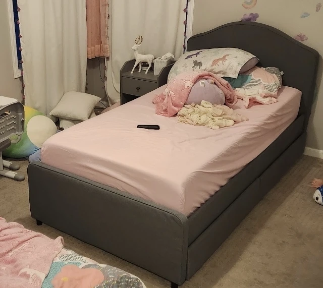 Twin size bed frame with storage 100 for 2 - photo 2