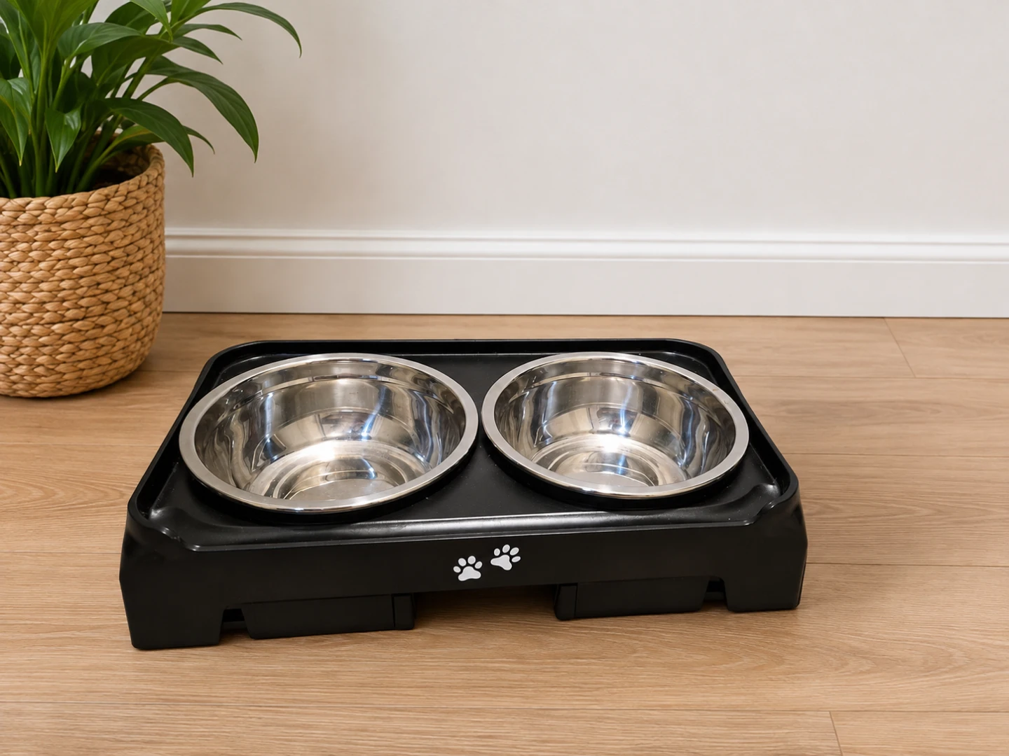 Dual Stainless Steel Pet Bowl Stand