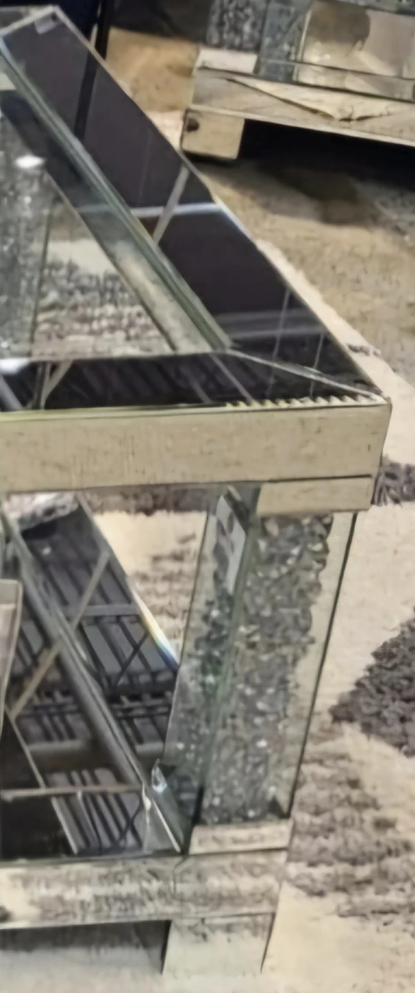 Mirrored Coffee Table with Crushed Diamond Accents - photo 2