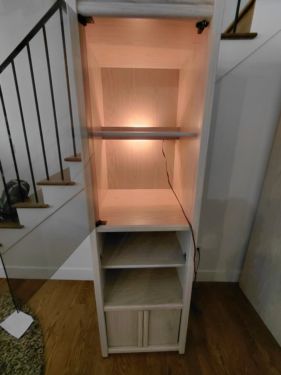 Light Oak Display Cabinet with smokey glass door - photo 2