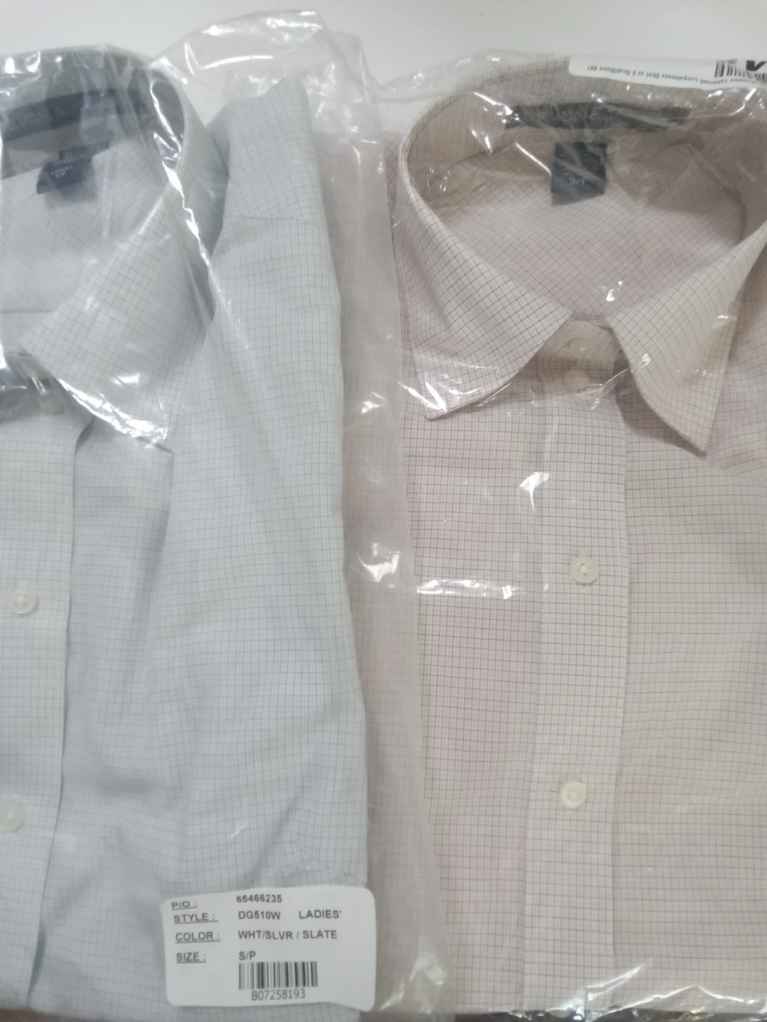 DG510W Ladies' Button-Up Shirts - White/Silver/Slate - S/P
