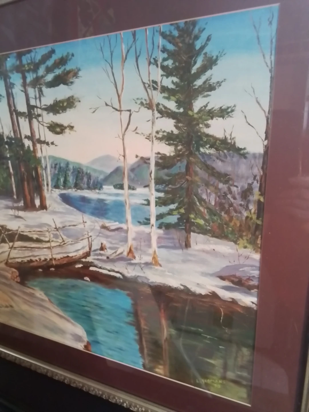 Framed Winter Landscape Painting by L. Yeomans (1970) - photo 4