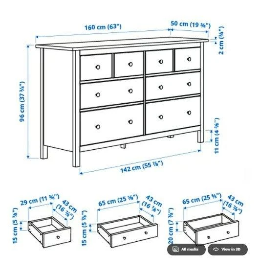 IKEA Hemnes 8-Drawer Dresser - White Delivery available - photo 4