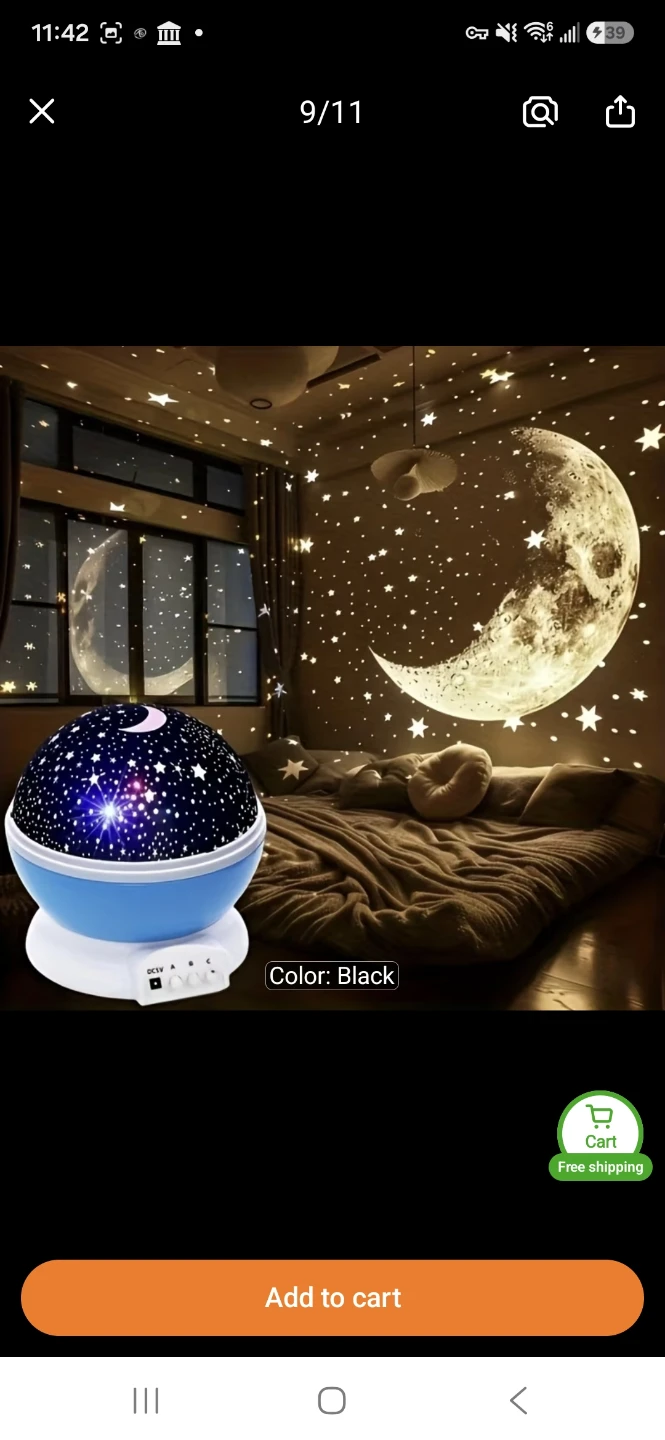 Star Projector Night Light - Black - photo 3