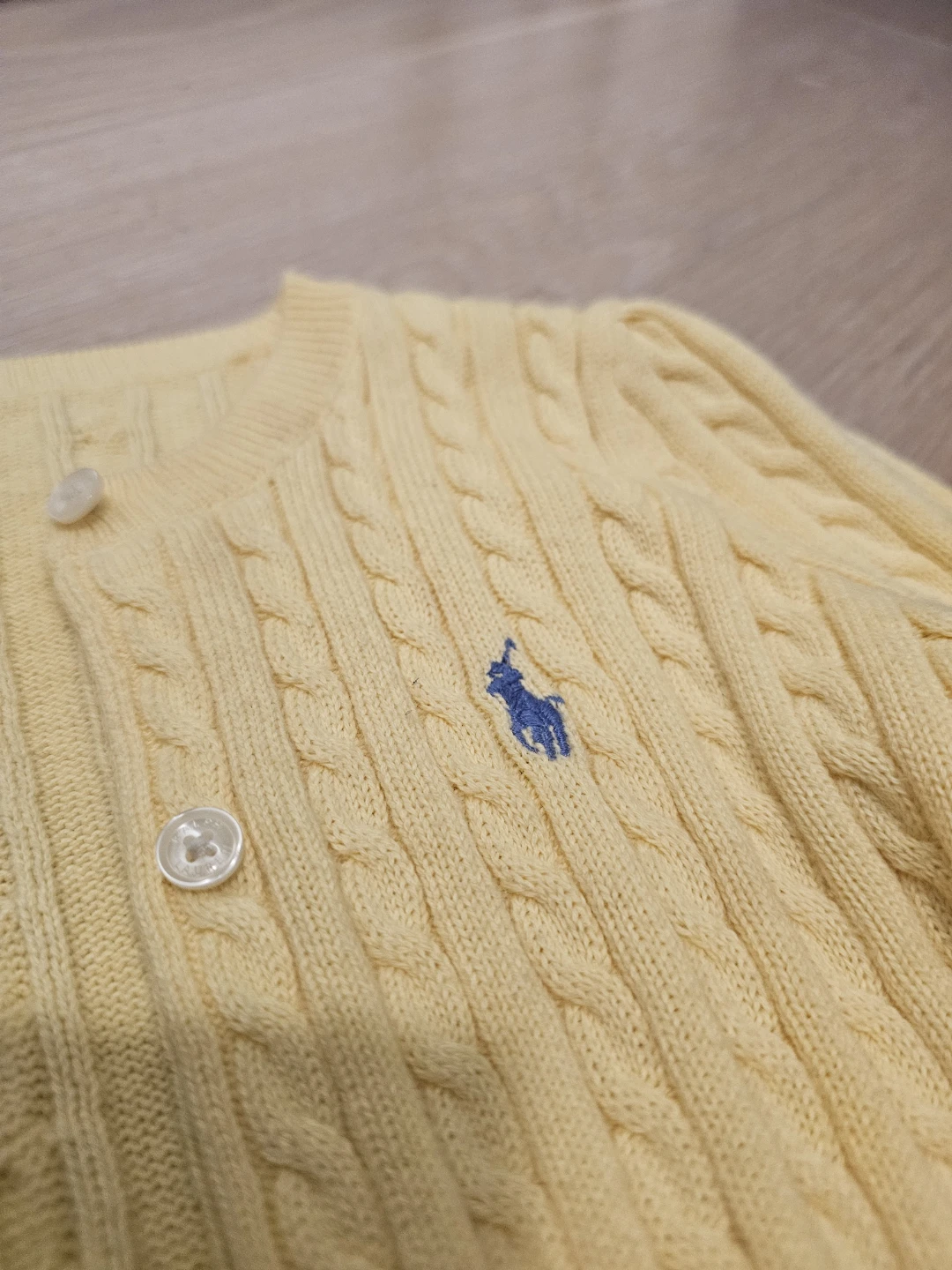Ralph Lauren Kids Yellow Cable Knit Cardigan 6y - photo 3