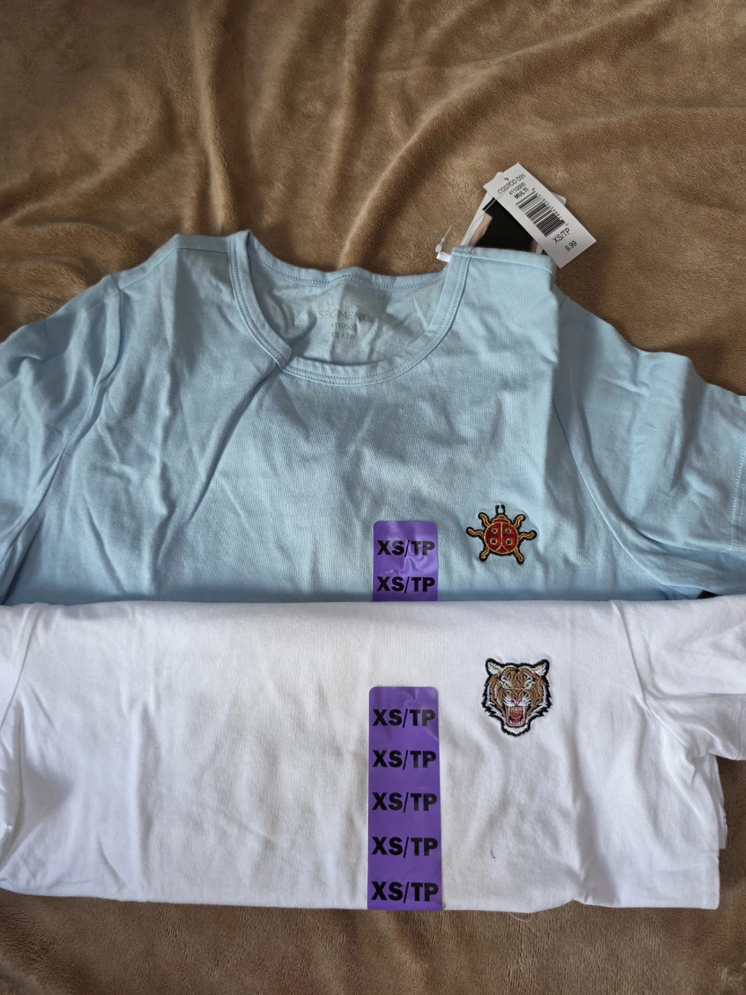 Segments T-Shirts - White & Light Blue - XS/TP