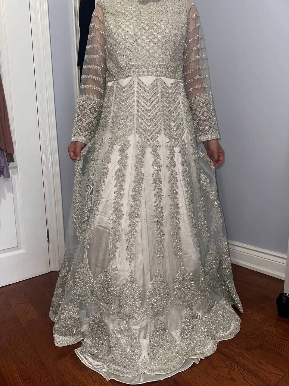 Bridal Lehenga Gown Silver - Nucreation - photo 2
