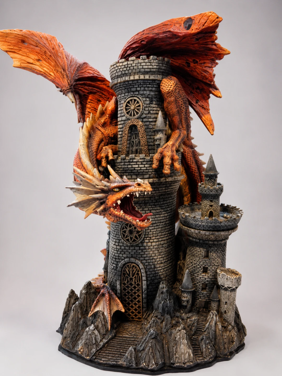 🐉 DRAGON & CASTLE FANTASY STATUE