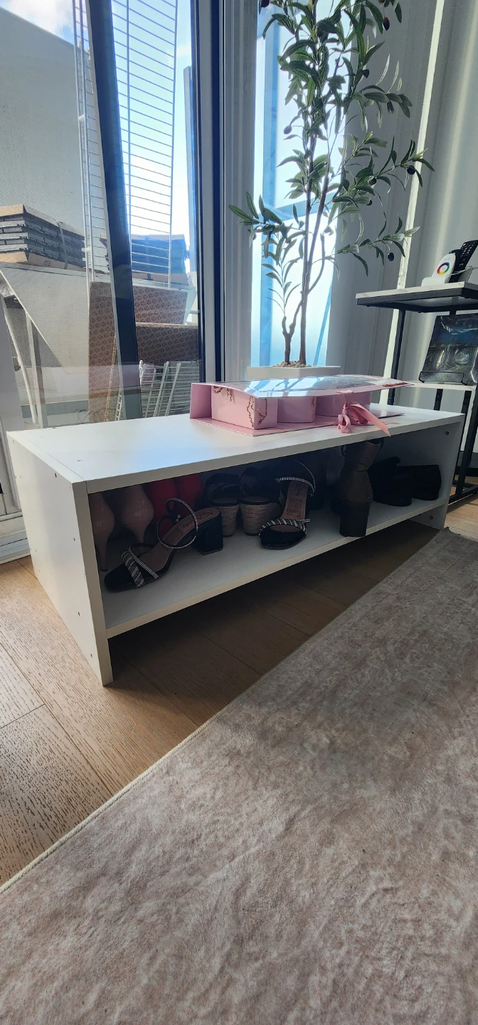 White 2-Tier Shoe Rack / Storage Unit - photo 2