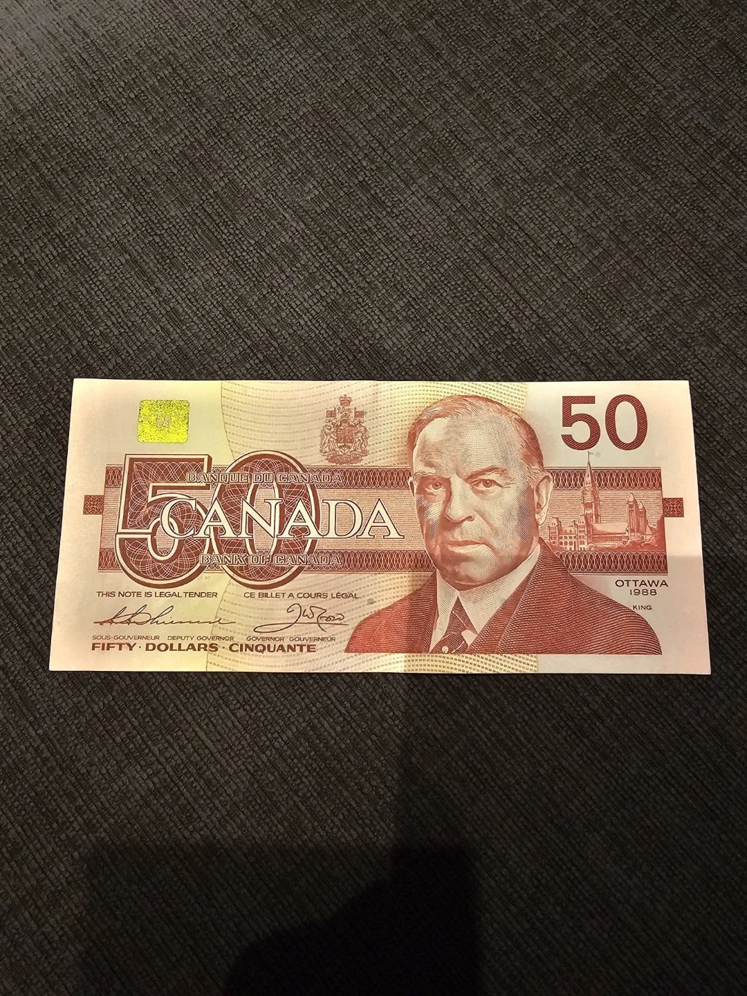 Canada $50 Fifty Dollar Bill - 1989