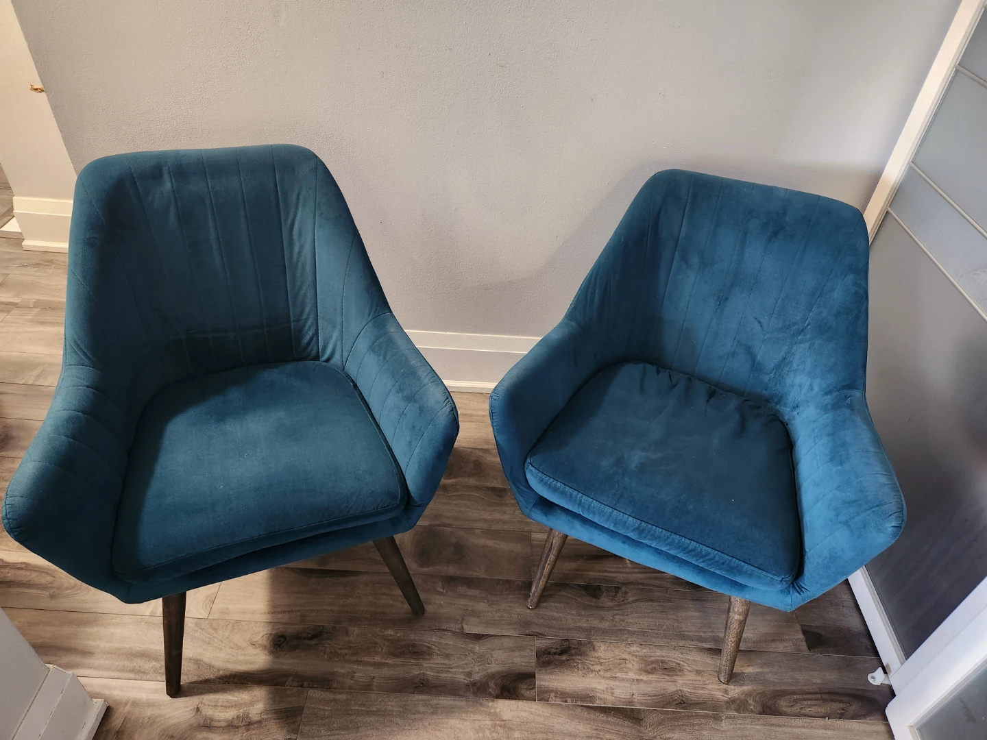🇨🇦 Set of 2 Teal Velvet Accent chairs - photo 2