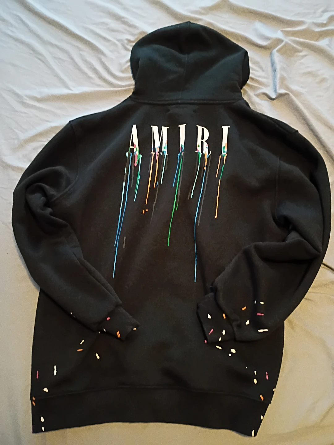 AMIRI Black Hoodie with Paint Splatter - photo 2