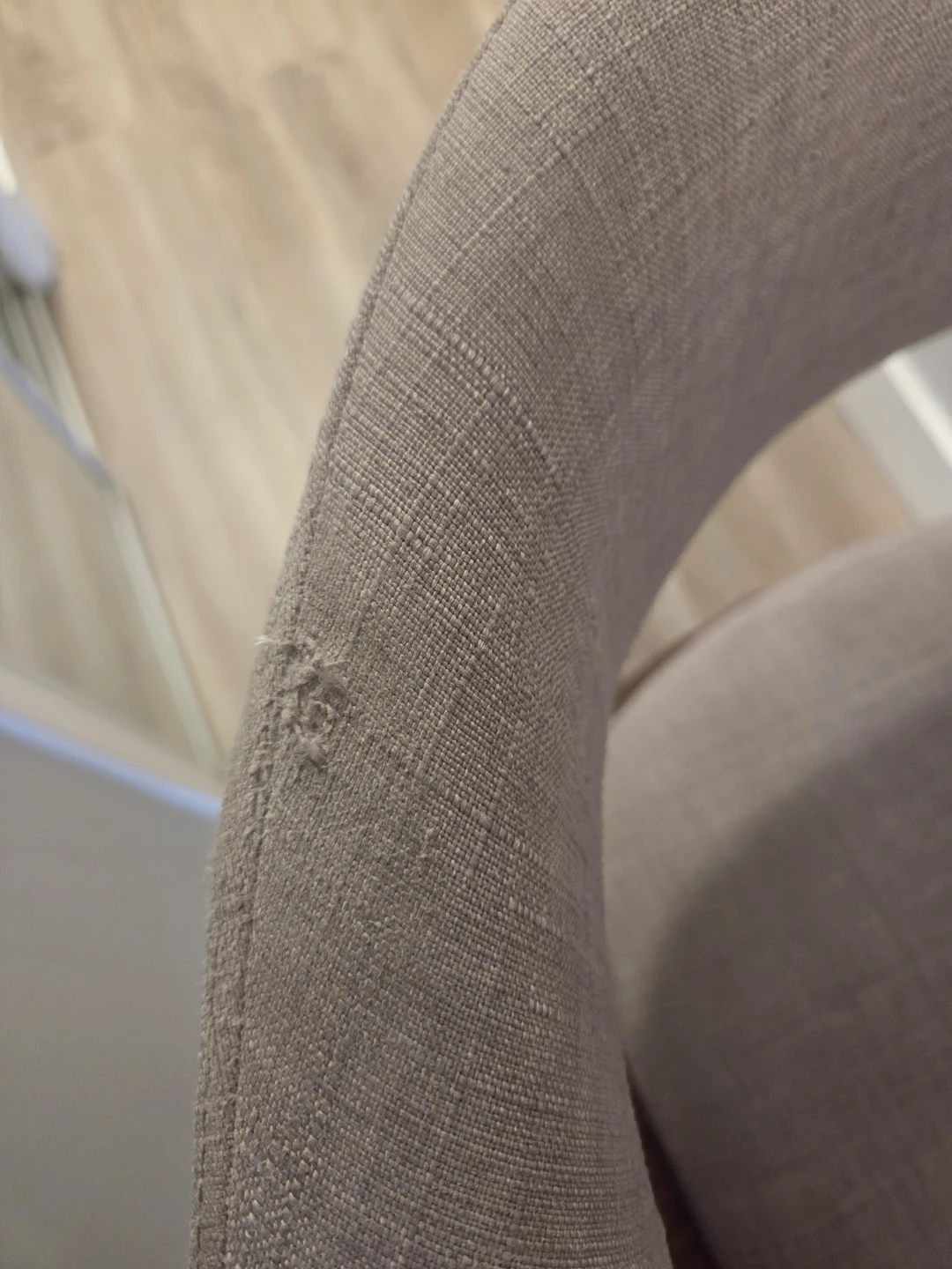 Bar Stool - Grey Fabric and Wood - photo 4