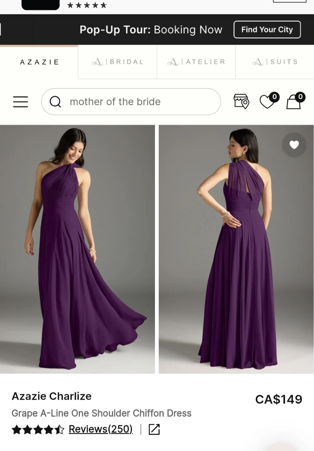 Azazie Charlize Grape A-Line Chiffon Dress - photo 5