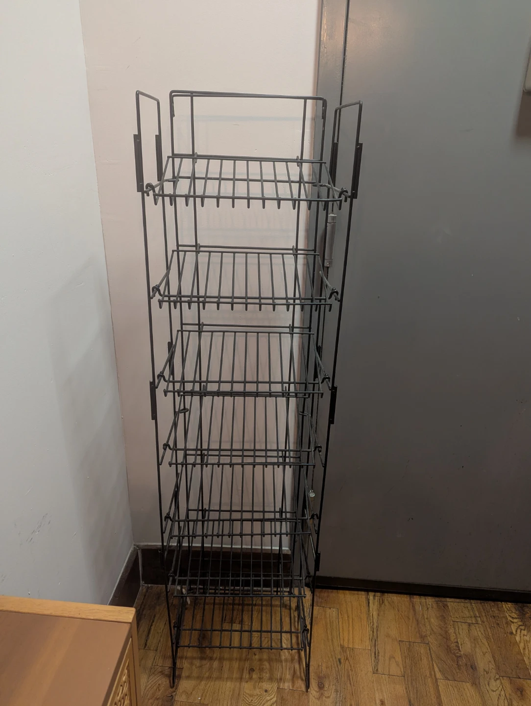 Black Metal Wire Shelf Unit - photo 5