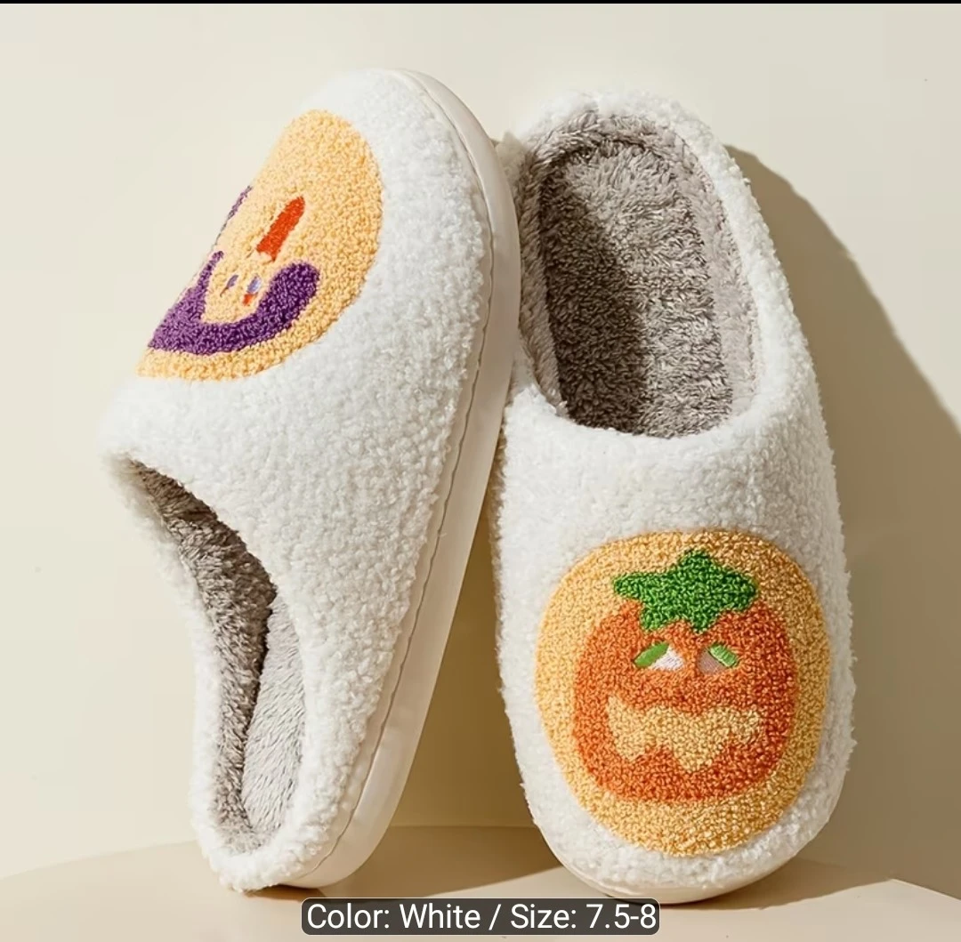 Halloween cookie Slippers - White - Size 7.5-8 - photo 2