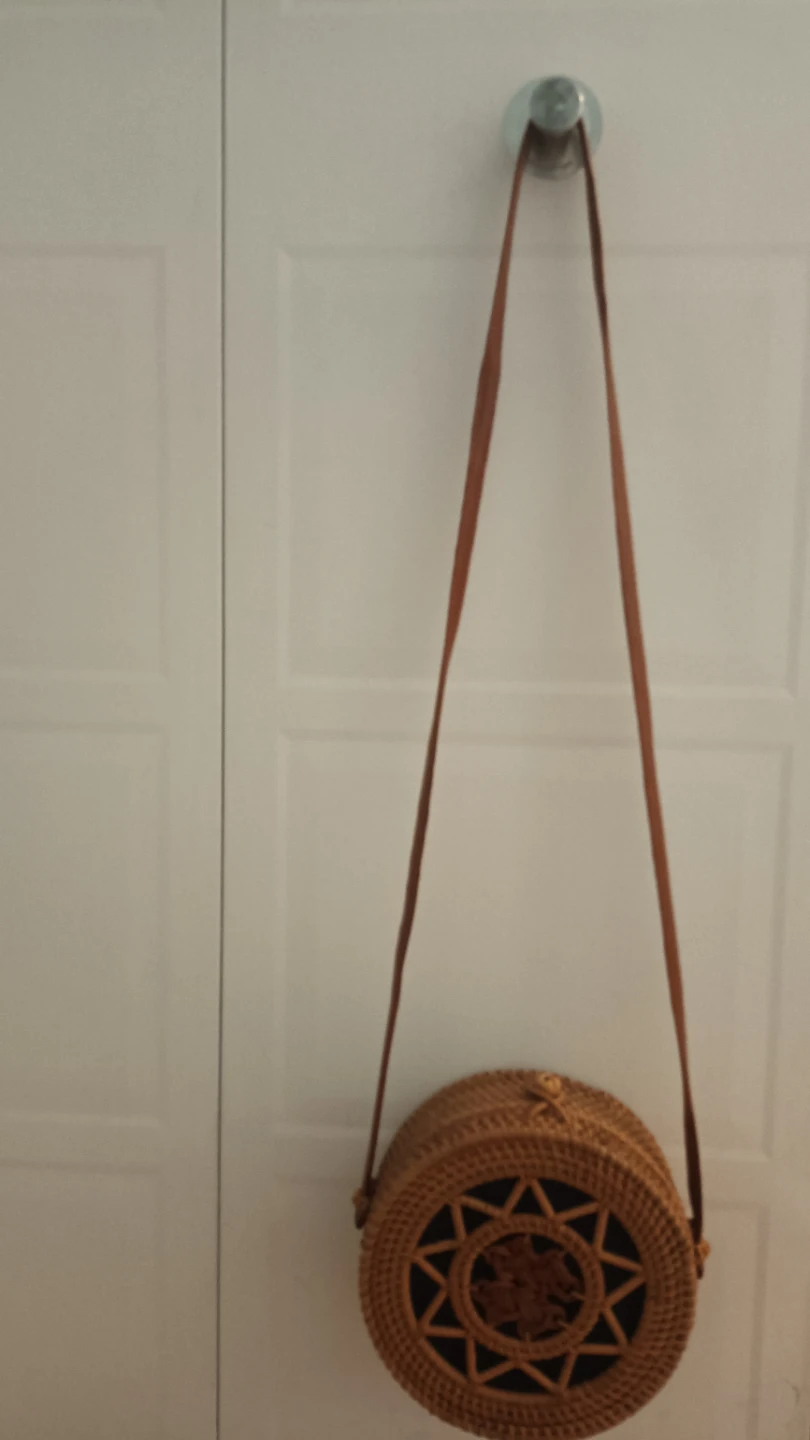 Round Rattan Crossbody Bag - photo 2