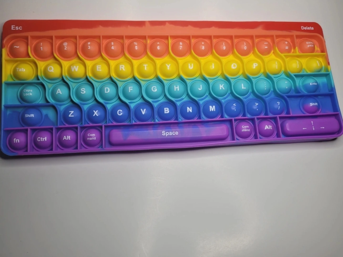 Rainbow Keyboard Pop It Fidget Toy