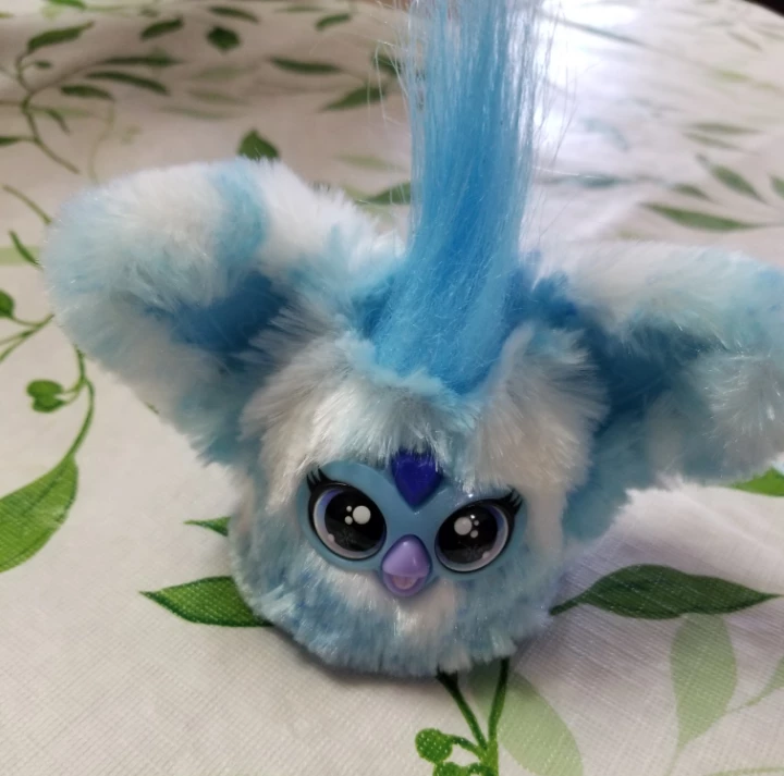 Fluffy Blue and White Toy
