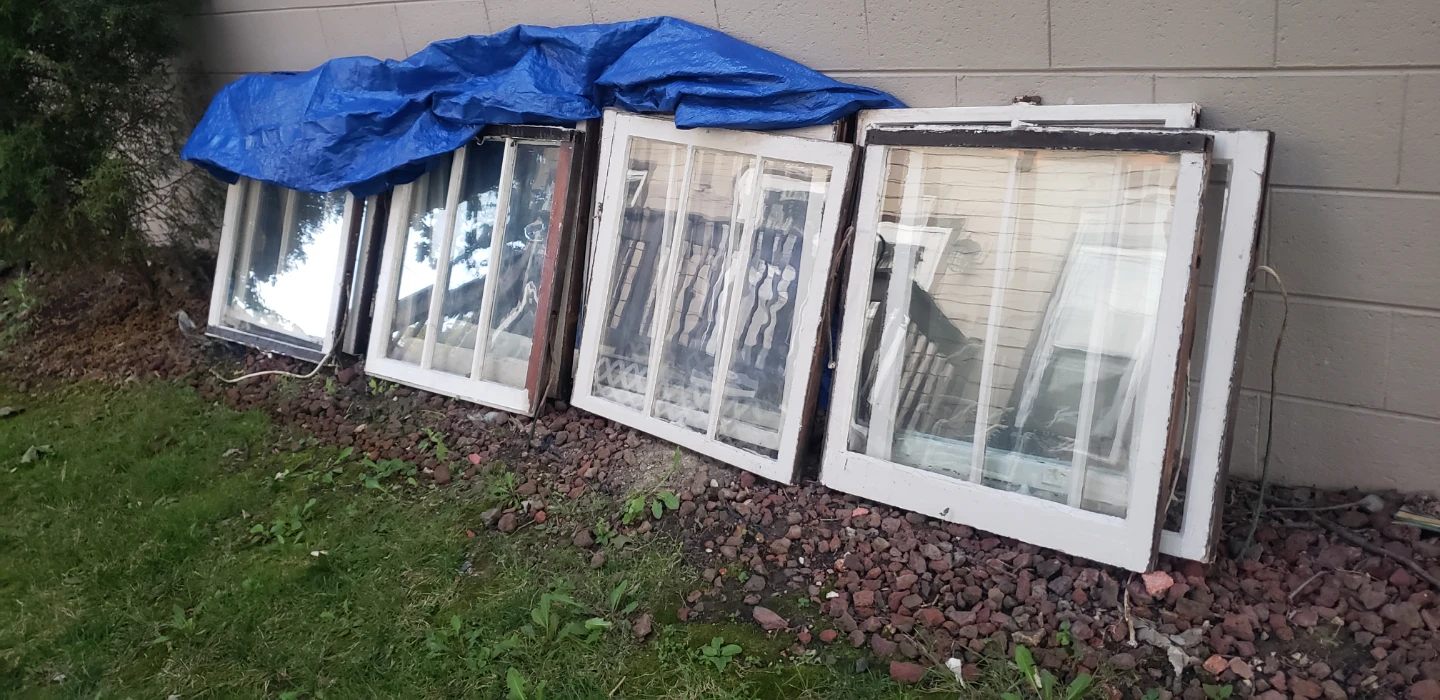 Old windows wood sash 30x28x2"
