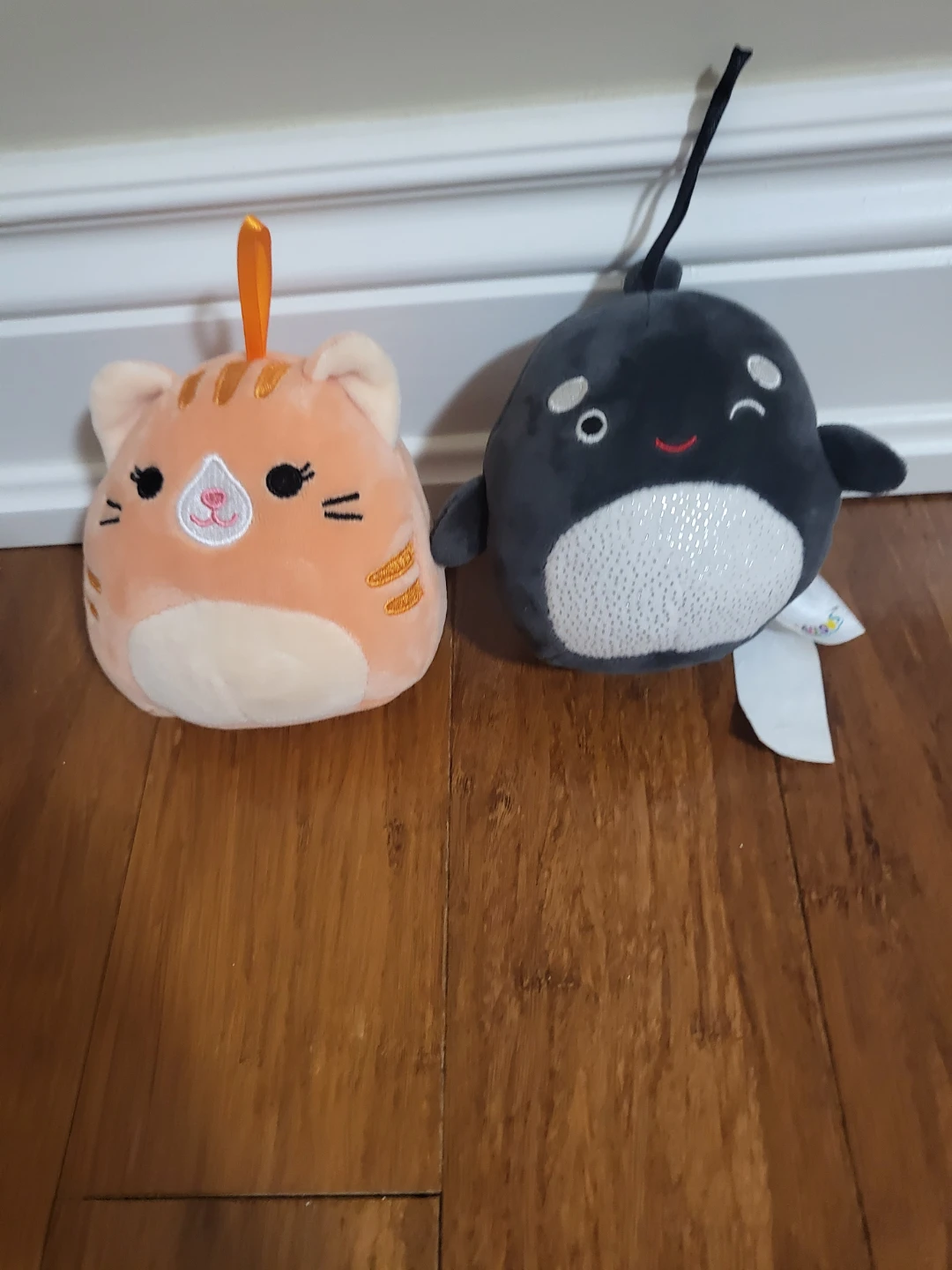 Squishmallows Orange Cat & orca Plush Toys