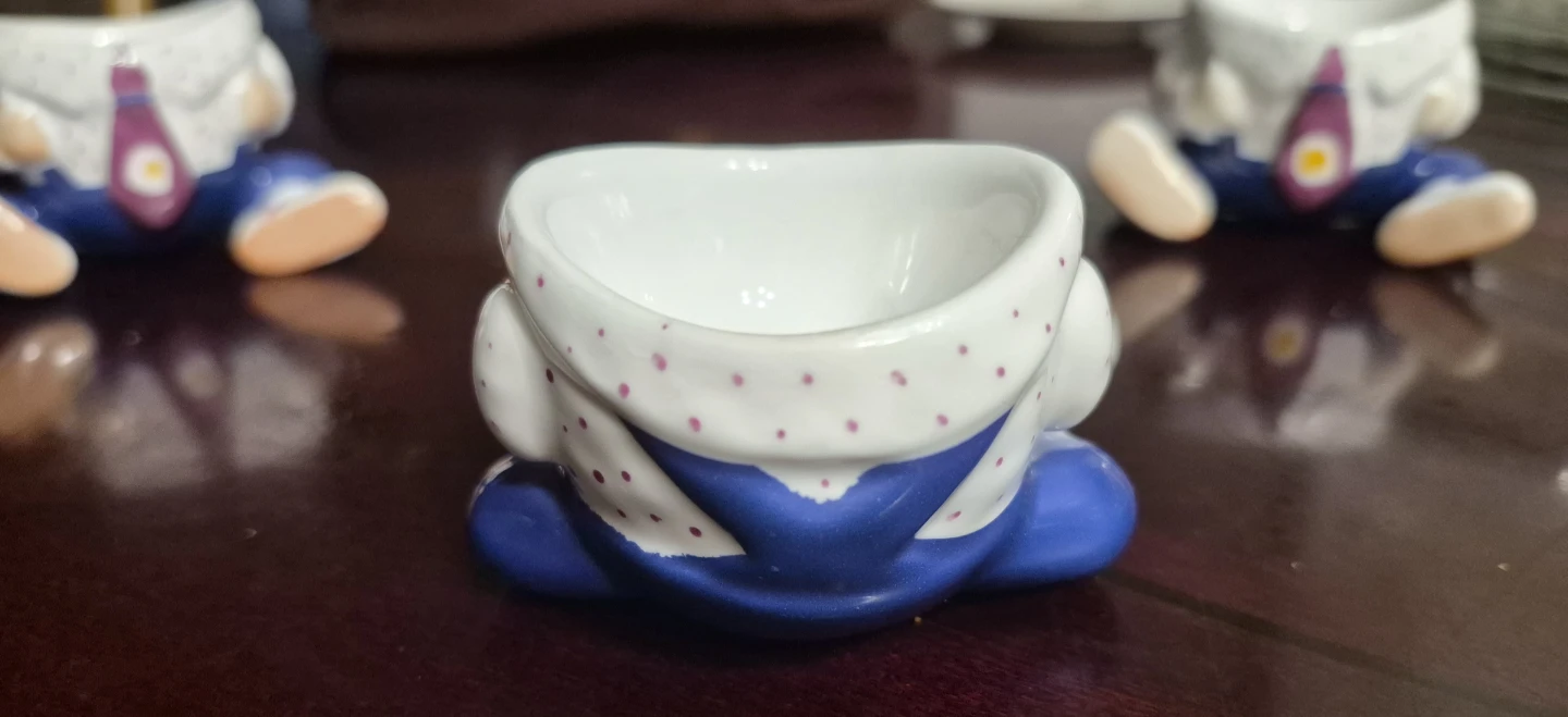 3 Millard Listre Humpty Dumpty Ceramic Egg Cups - photo 3