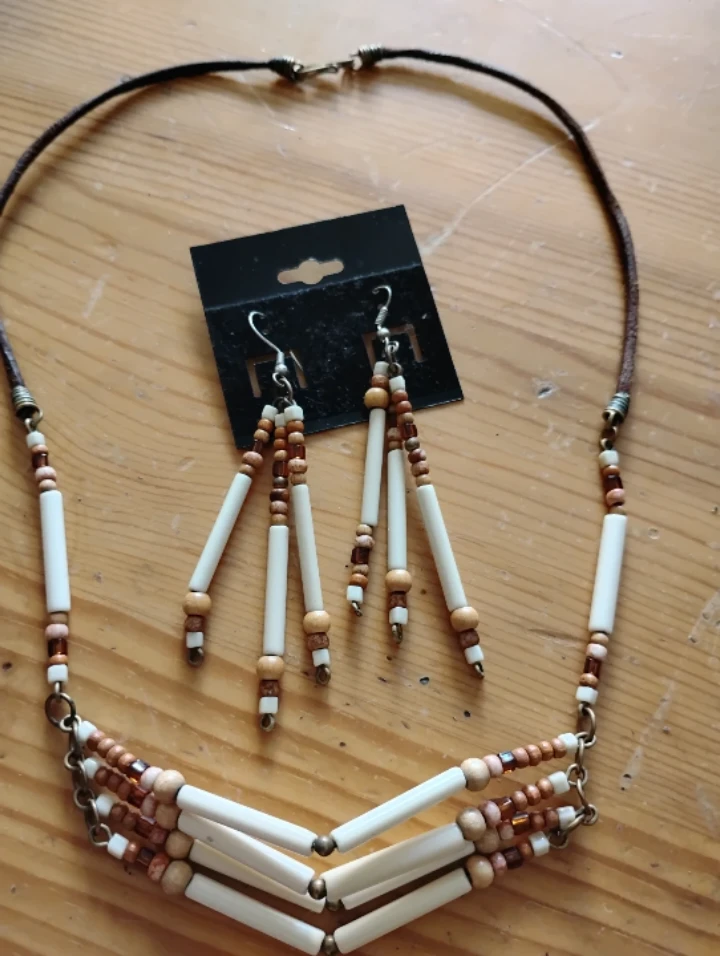 Beaded Necklace and Earring Set