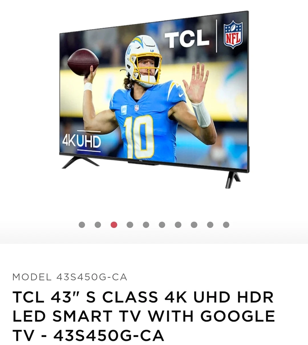 43" TCL Google Smart TV
