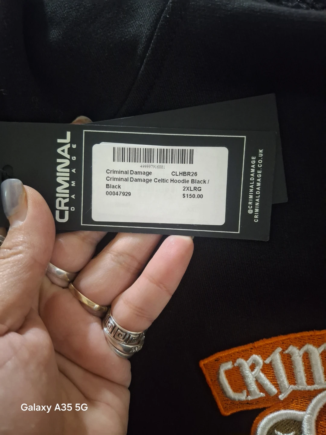 Criminal Damage Black Celtic Hoodie Size 2XL - photo 4