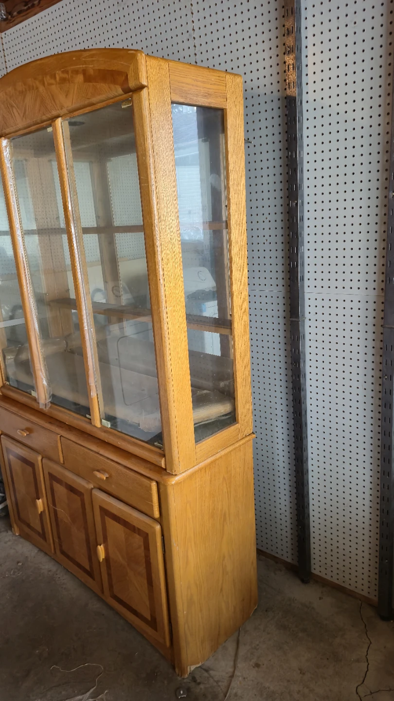 Wooden China Cabinet with Glass Doors - photo 2