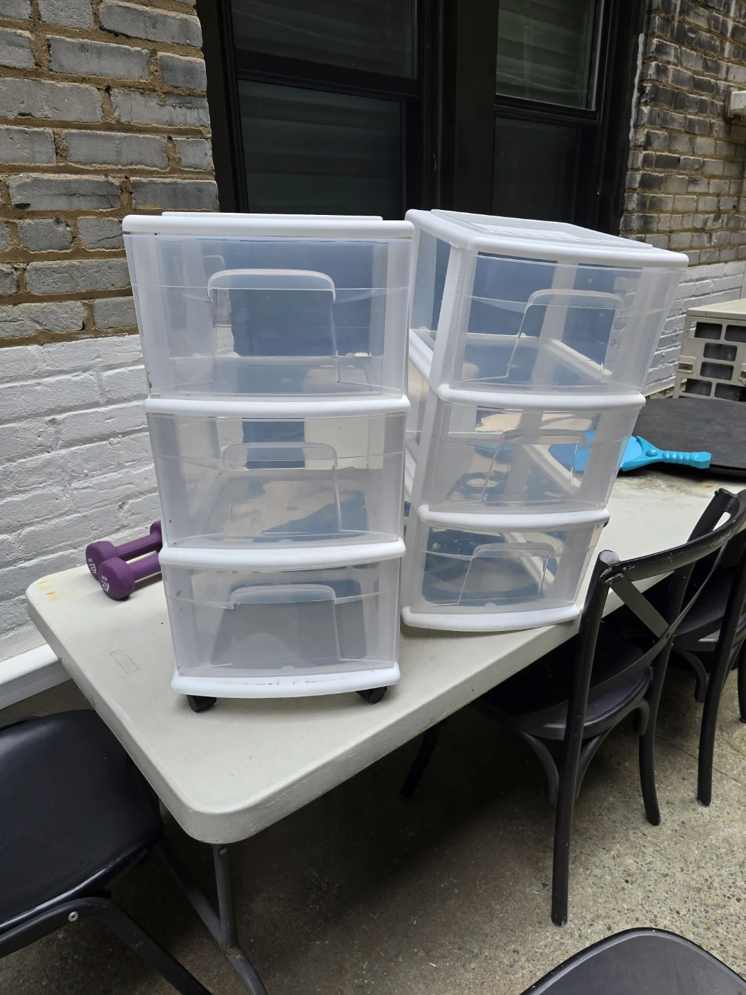 2 Stackable Plastic Drawer Units