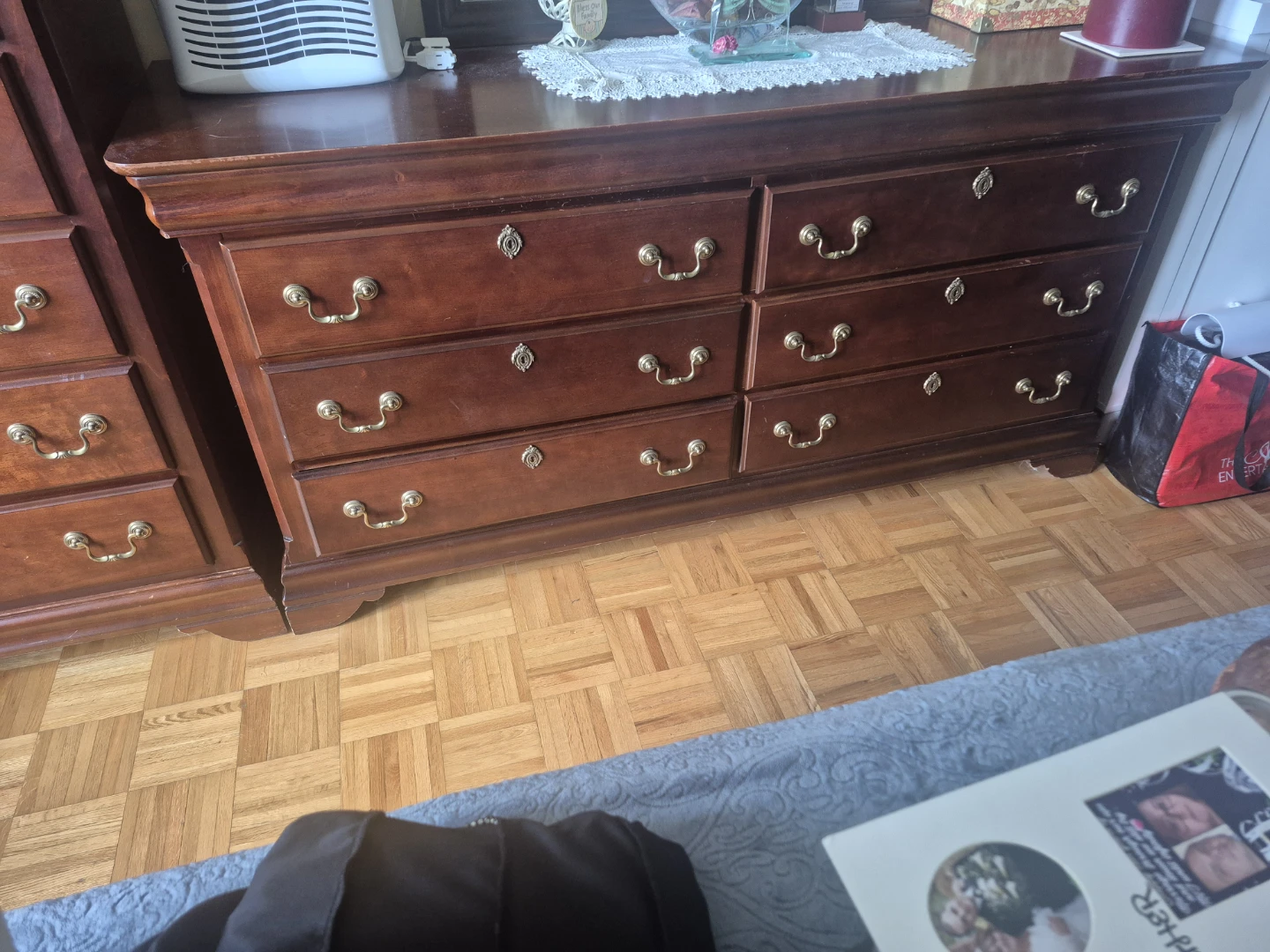 Wooden Dressesr with Mirror and desk and bed - photo 2