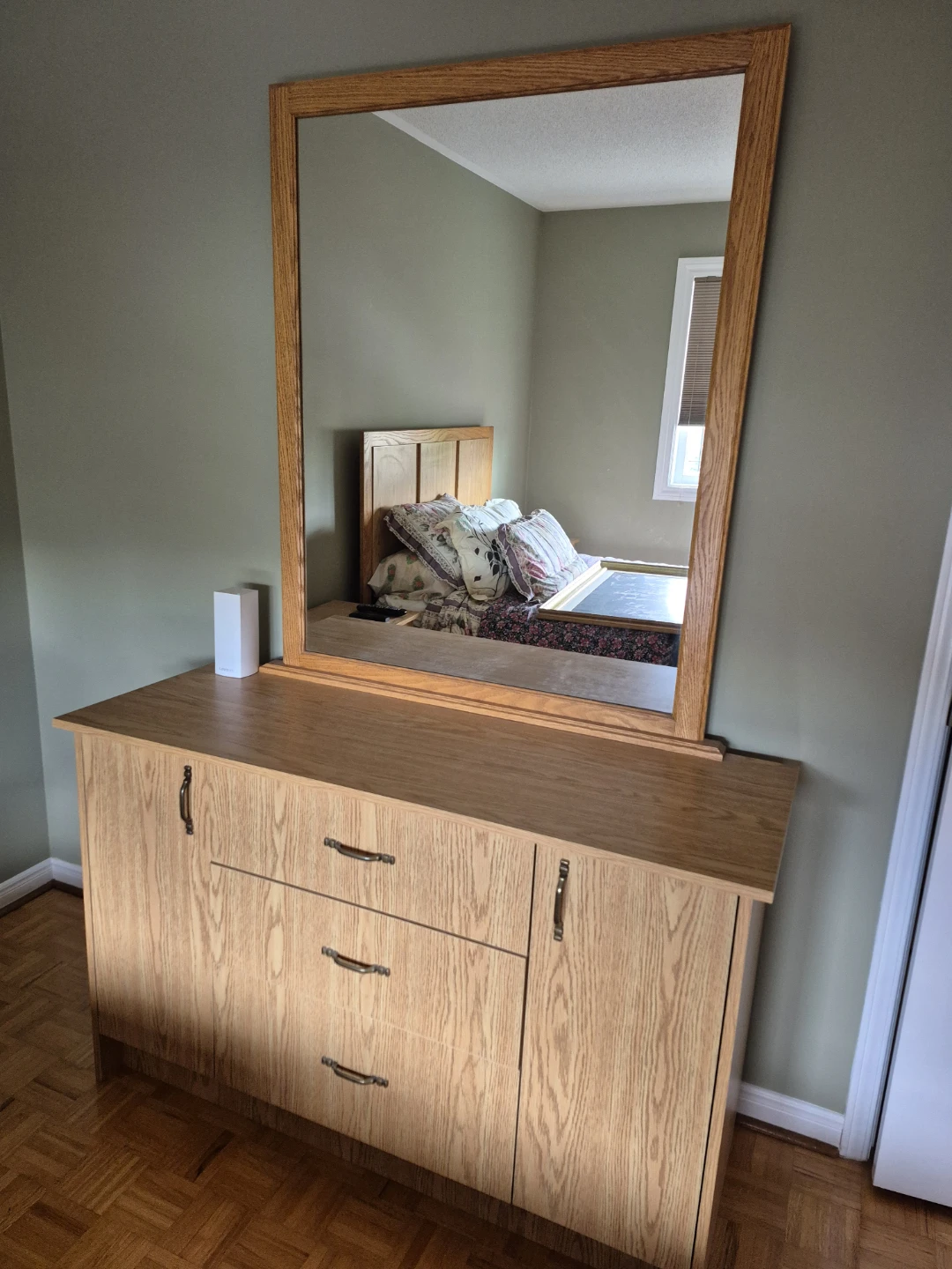Wooden Dressesr with Mirror and desk and bed - photo 4