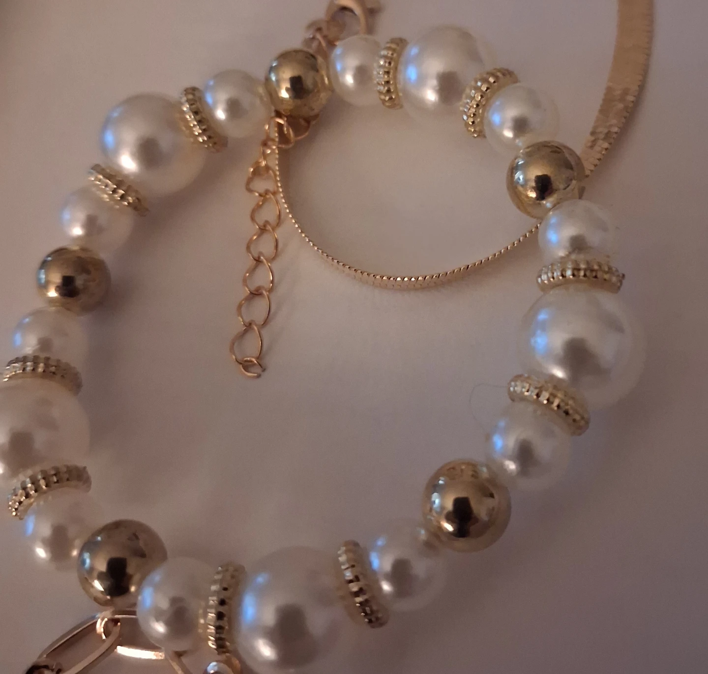 Gold-tone Faux Pearl & Chain Jewellery Set - photo 4